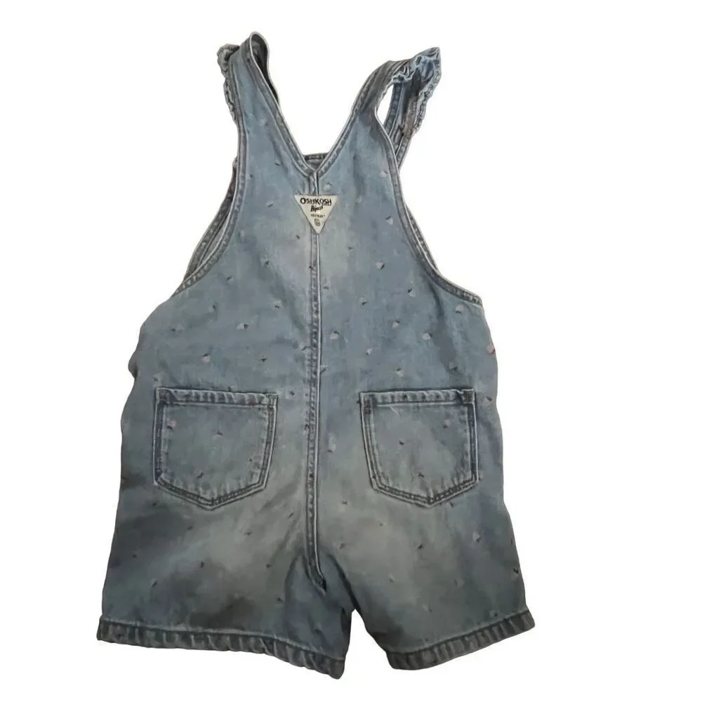 Vintage OshKosh B’gosh Vestbak romper shortalls strawberry ruffle print
